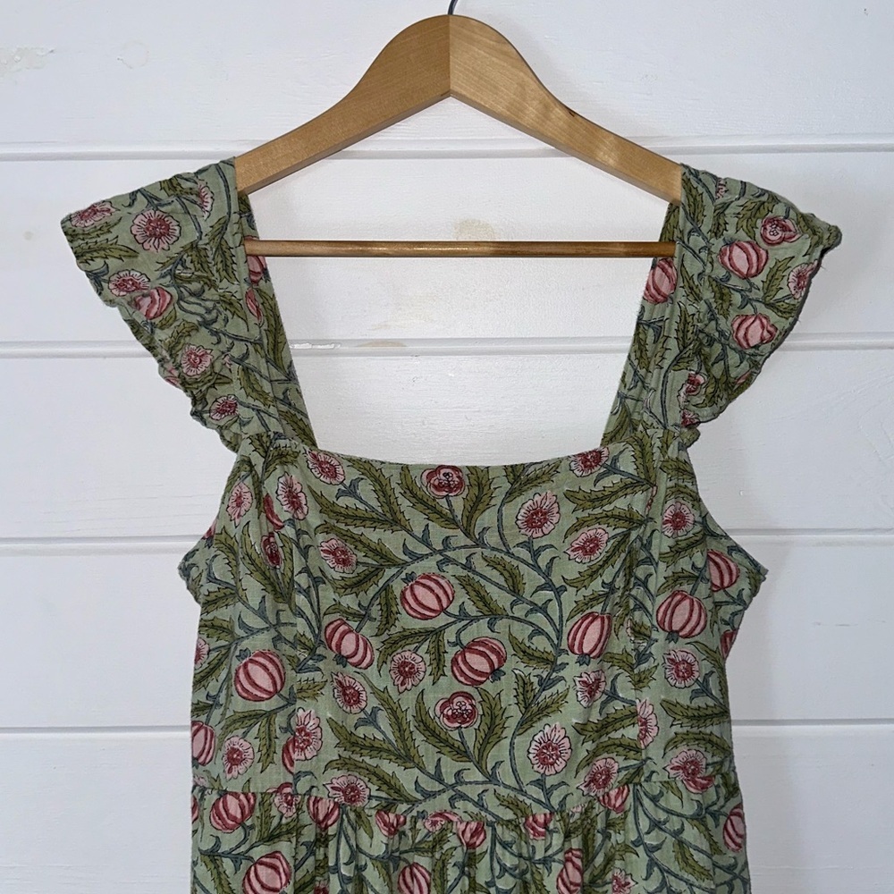 Anthropologie dRA Los Angeles Resa Moroccan Gauzy Cotton Ruffle Boho Midi Dress - Picture 3 of 12